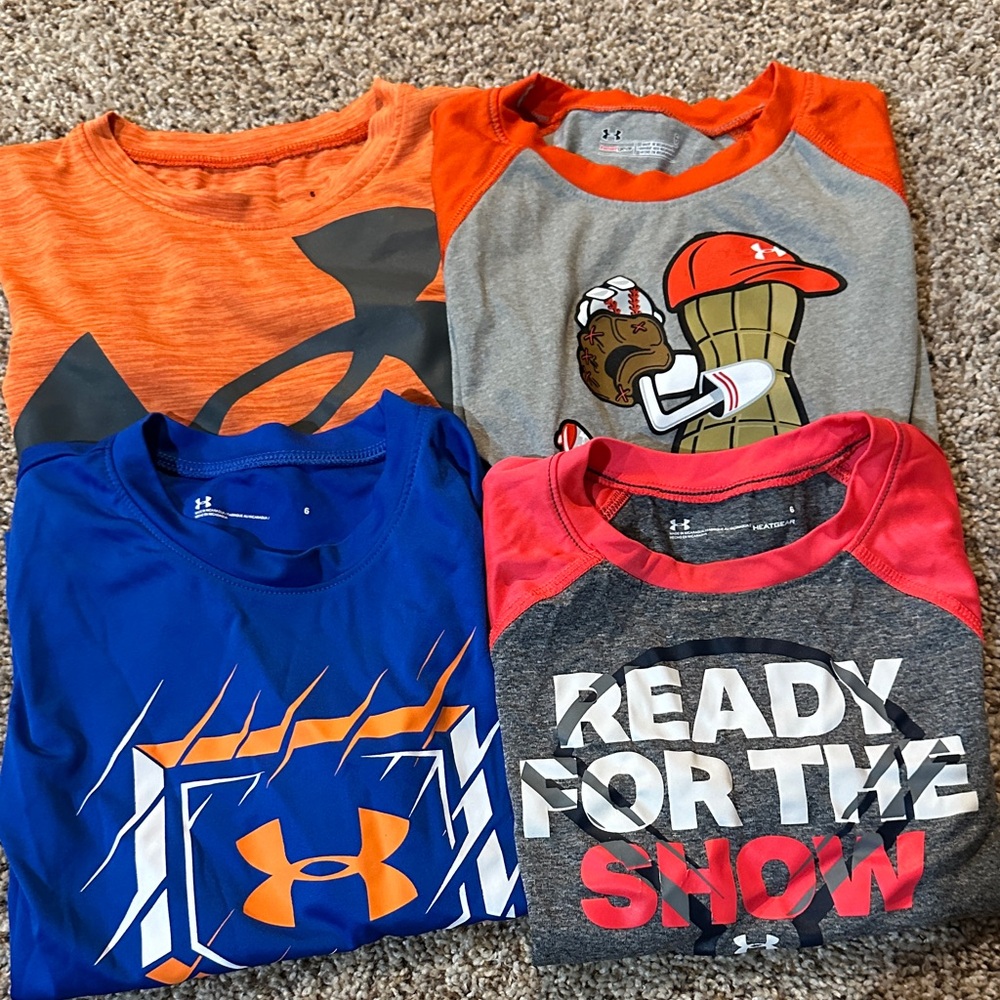 Under Armour Kids' Short Sleeve Tees - Orange, Blue, Gray, Red